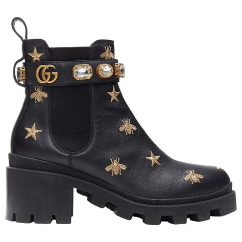 gucci bee mettalic sneakers|gucci star and bee boots.